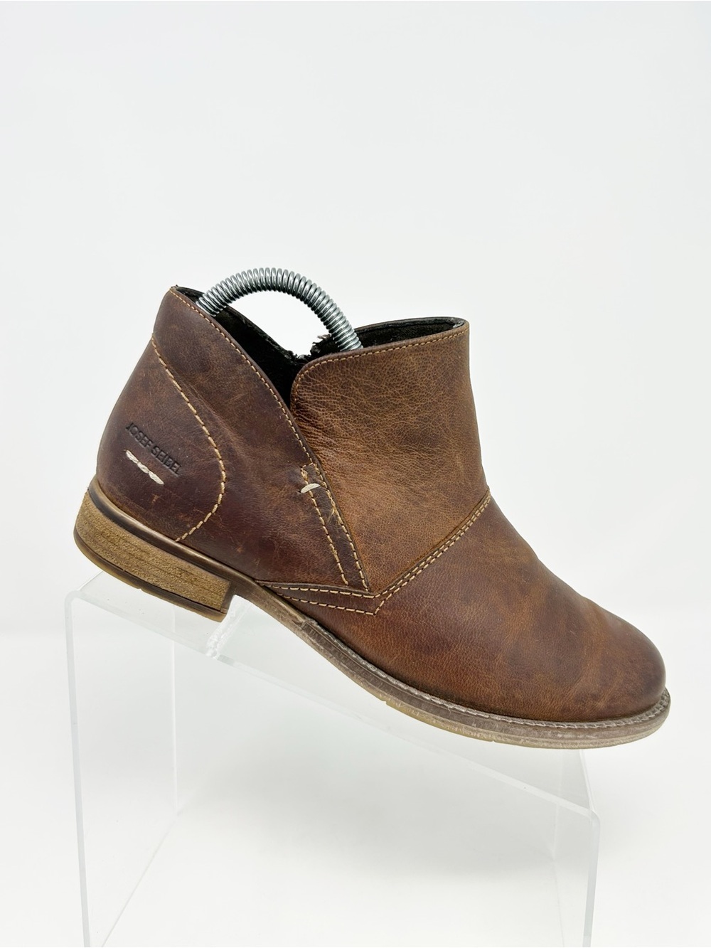 Josef Seibel Sienna 81 Women's Ankle Booties Brown Side Zip Low Heel Size 39